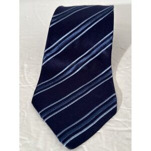 Banana Republic Light and Dark Blue Striped Men's 100% Silk Tie 59.75" by 3.75"